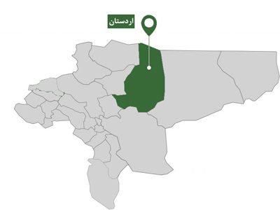نقشه شهرستان اردستان